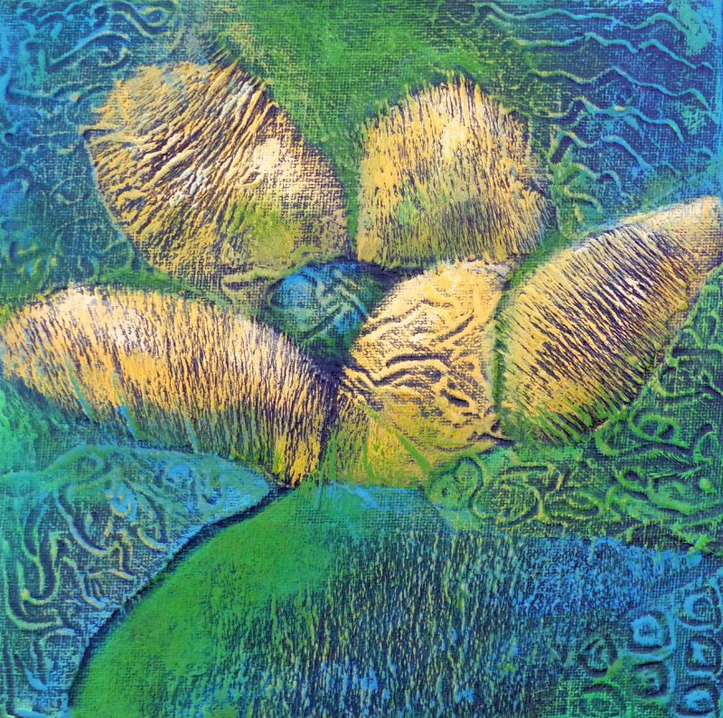 Fleur jaune, 20 x 20 cm