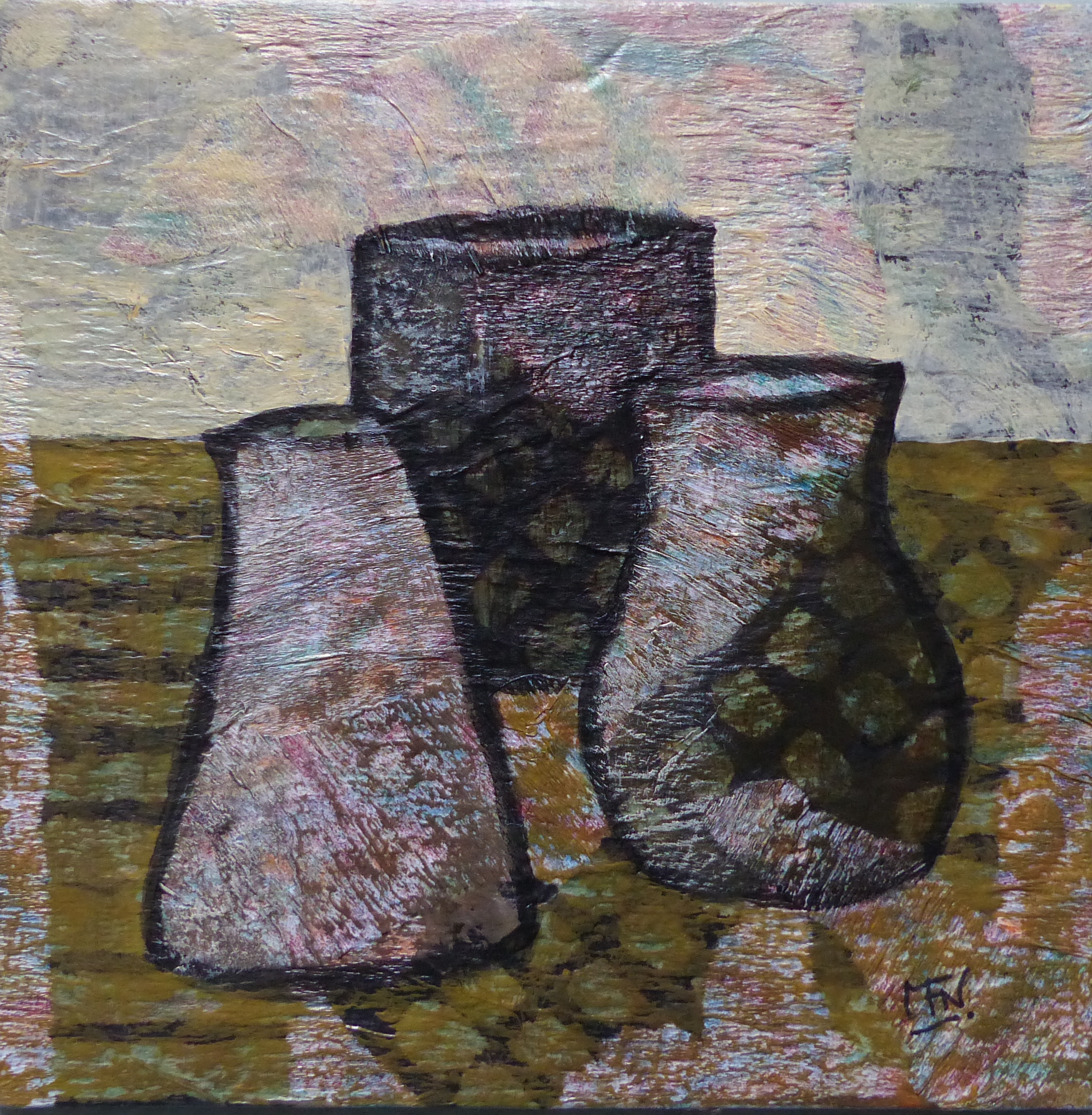 Trois pots, 20 x 20 cm